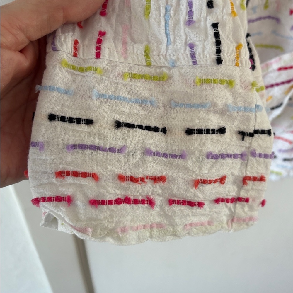 Habitat white cotton blouse with multicolored stripes Size Medium - Picture 6 of 9